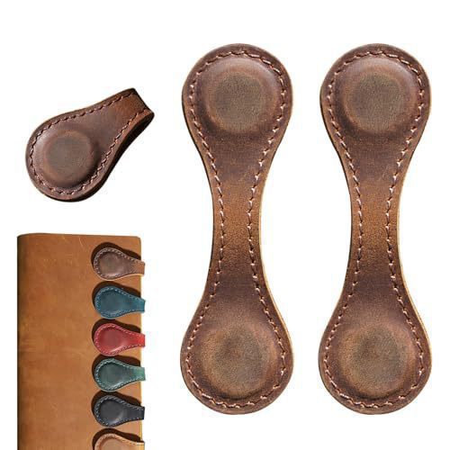 Magnetic Bookmarks Genuine Leather Set of 2