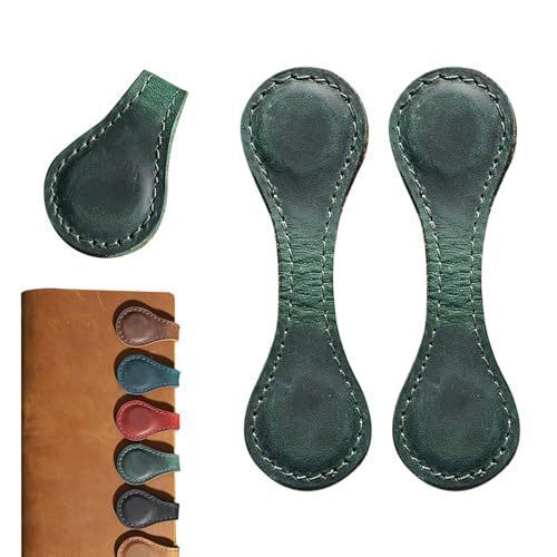 Magnetic Bookmarks Genuine Leather Set of 2