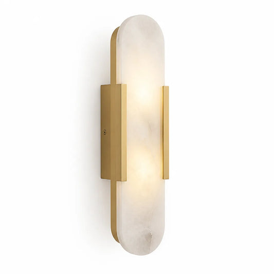 Marble And Metal Soft Ambient Wall Sconce (Hard-Wired, Dimmable)