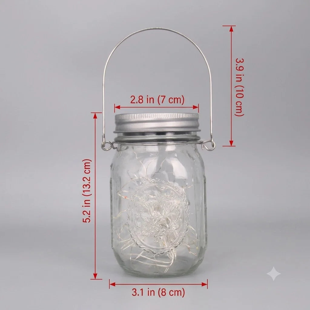 Mason Jar Lights Solar Powered Waterproof Set of 2