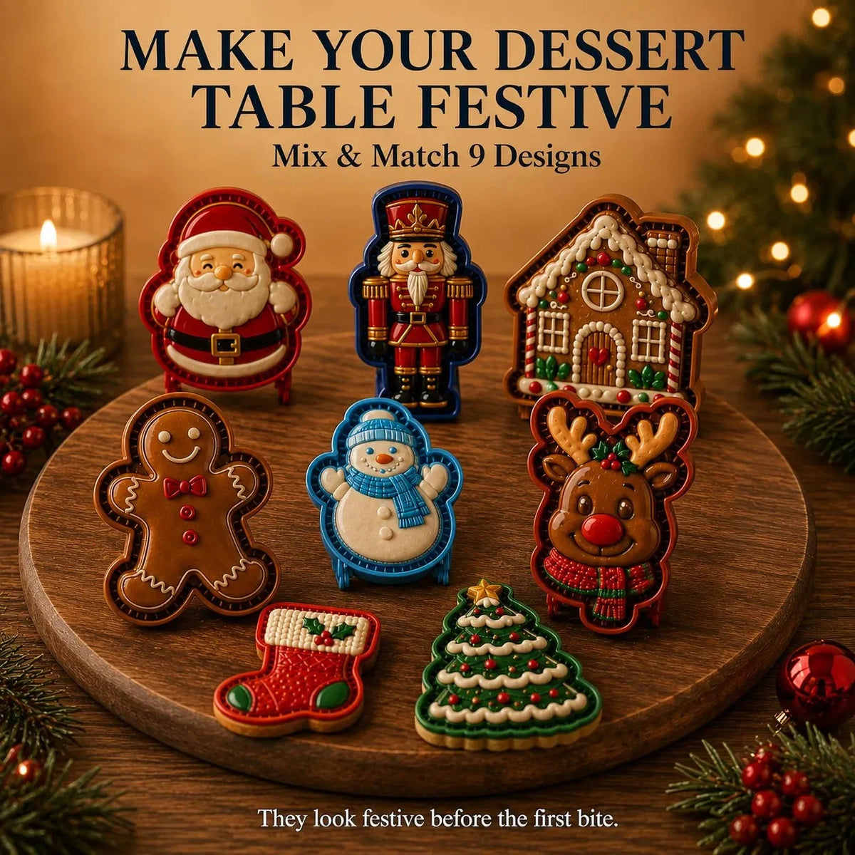 Mini Pie Mold Embossed Christmas Design