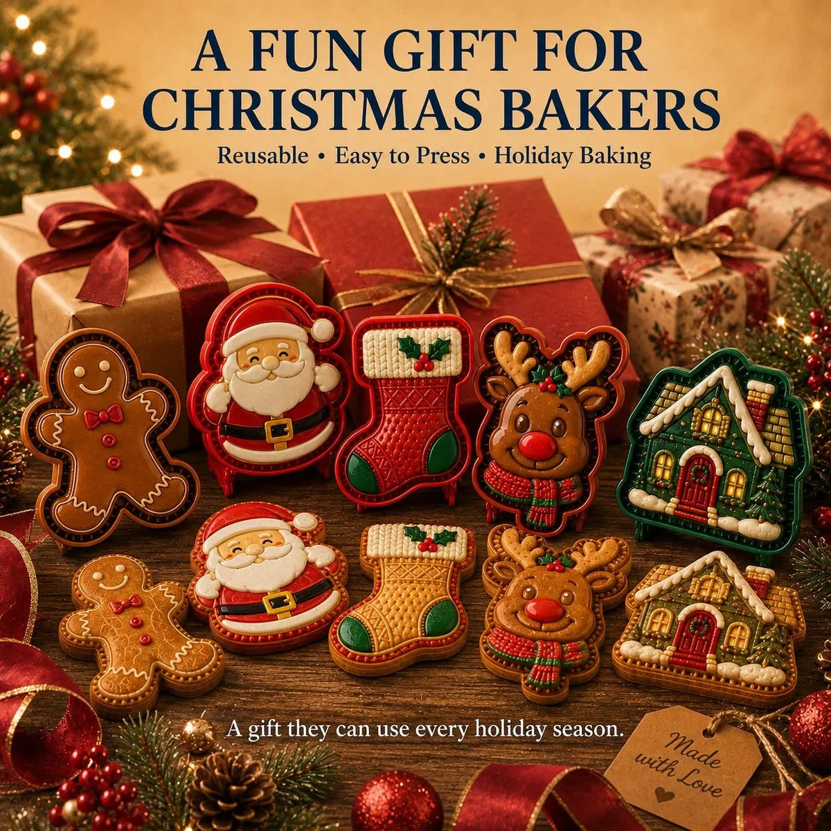 Mini Pie Mold Embossed Christmas Design