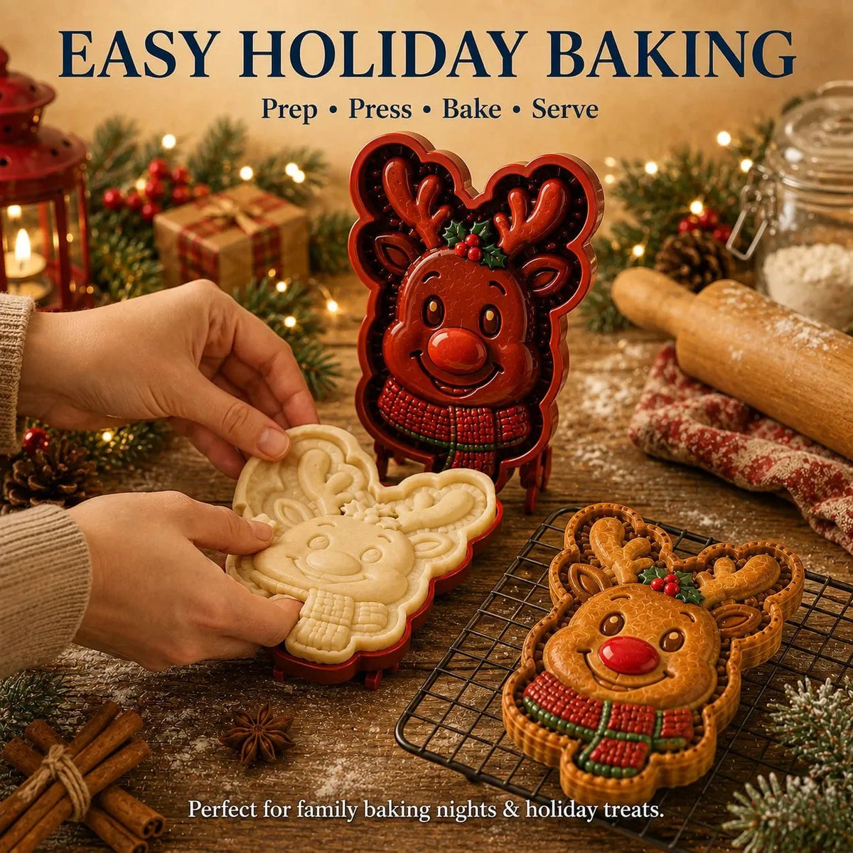 Mini Pie Mold Embossed Christmas Design