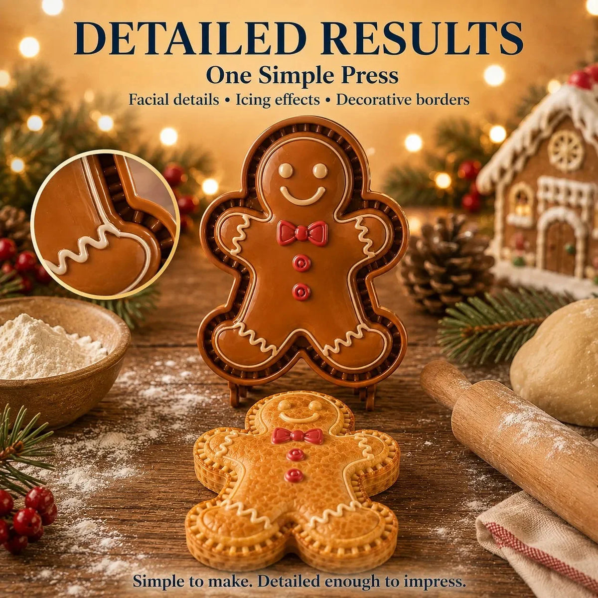 Mini Pie Mold Embossed Christmas Design