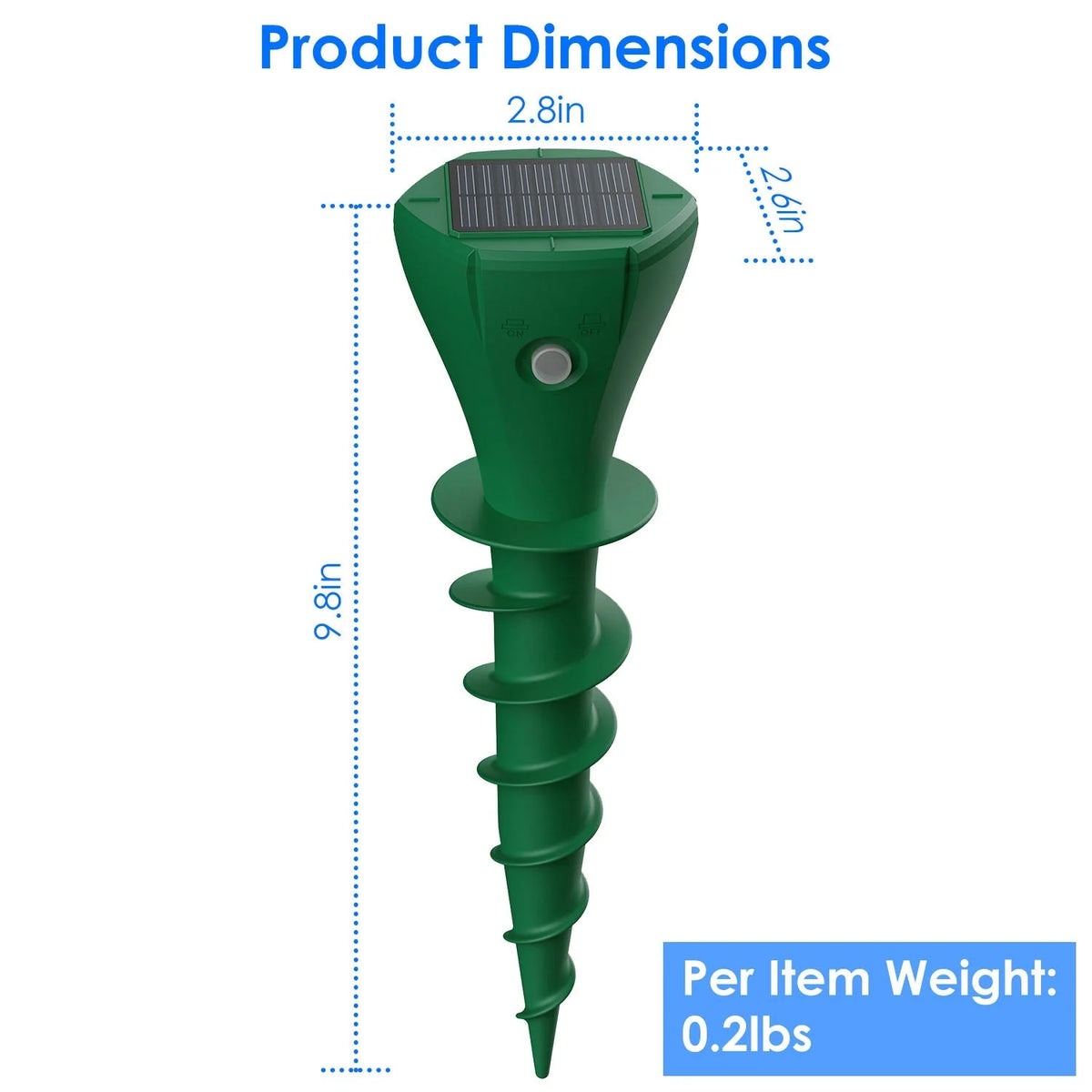 Mole Repellent Stakes Solar-Powered Vibrating Waterproof