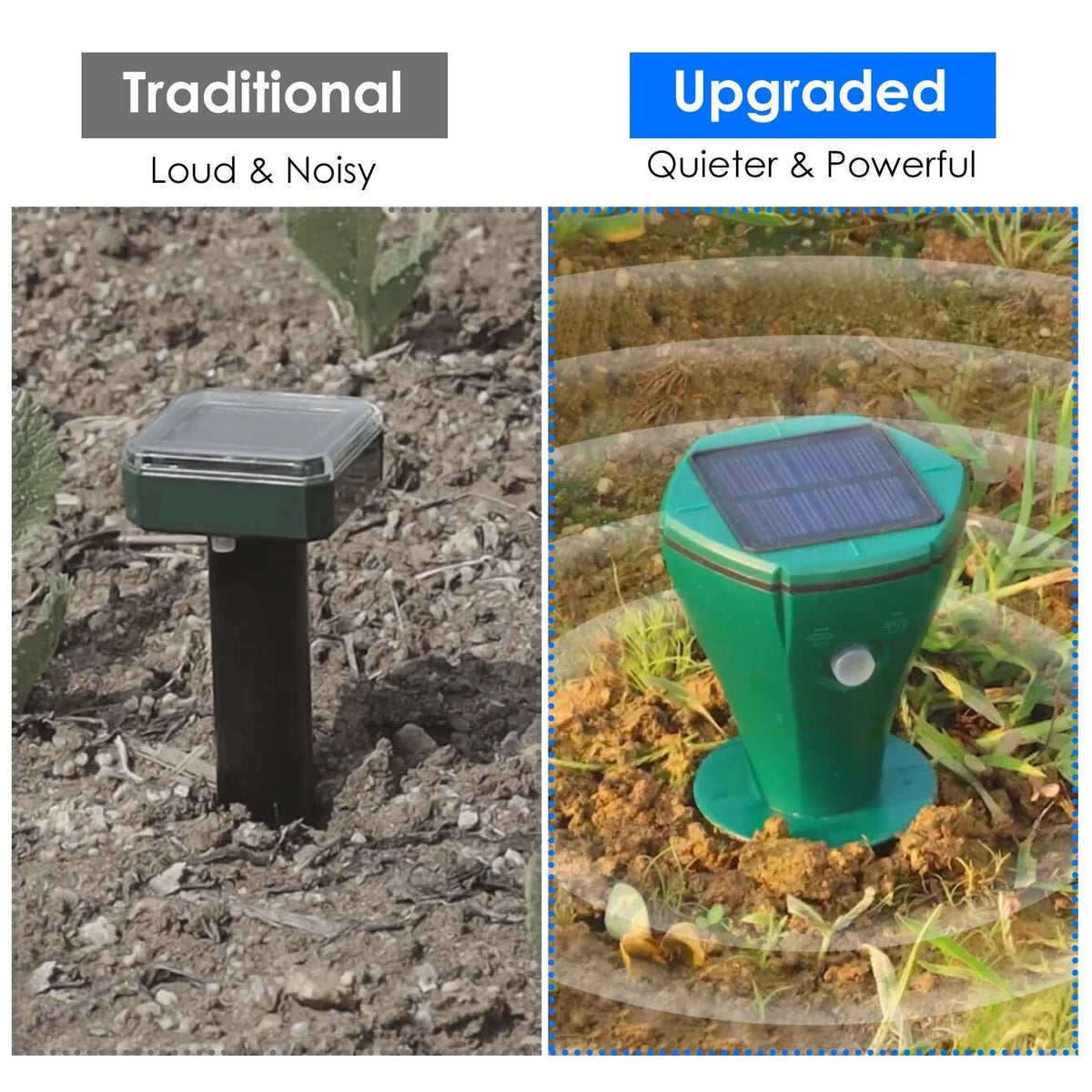 Mole Repellent Stakes Solar-Powered Vibrating Waterproof