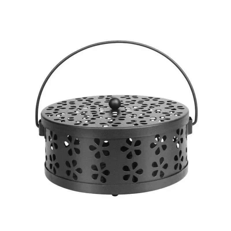 Mosquito Coil Holder Iron Portable Handle Tray