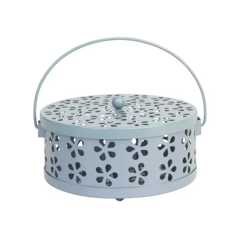 Mosquito Coil Holder Iron Portable Handle Tray