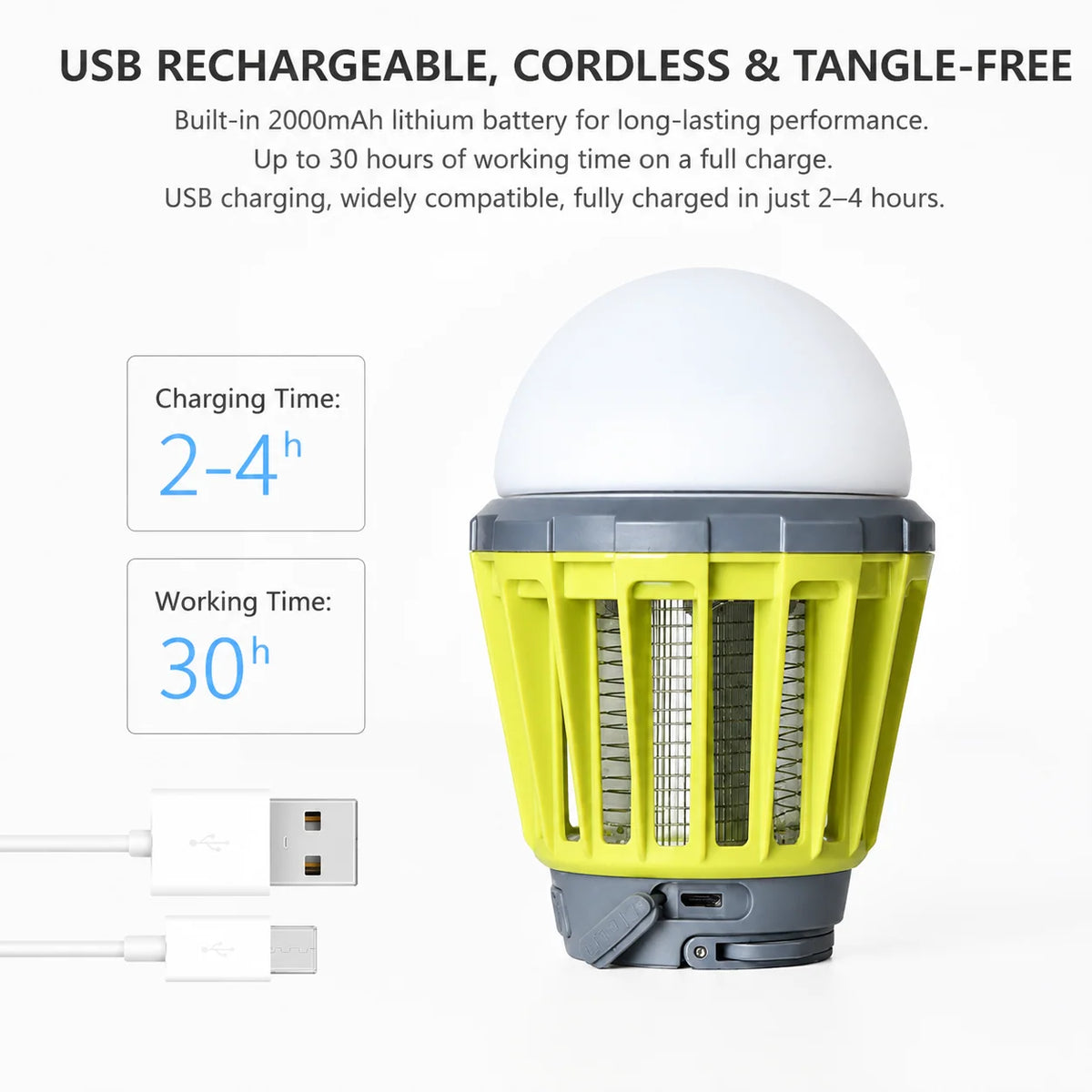 Mosquito Killer Lantern UV Electric Grid USB Rechargeable Waterproof
