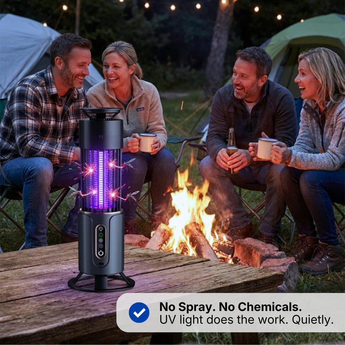 Mosquito Trap Lamp UV LED Rechargeable Cordless Silent Operation