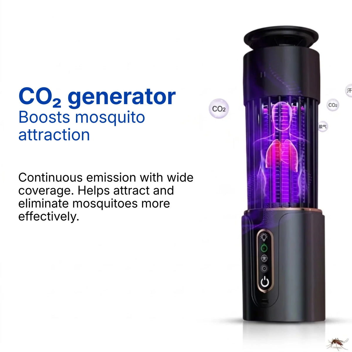 Mosquito Trap Lamp UV LED Rechargeable Cordless Silent Operation