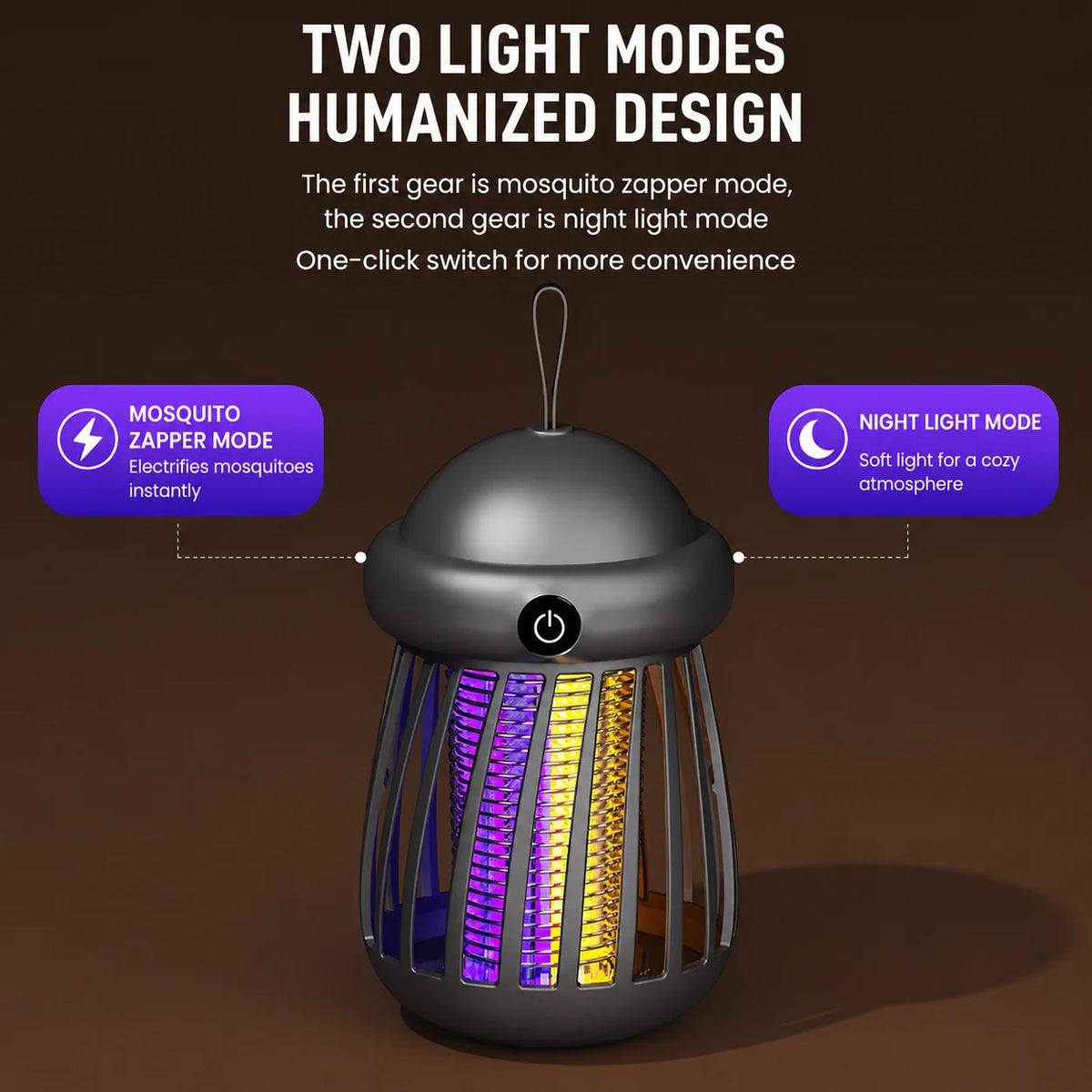 Mosquito Zapper Lamp UV Electric Grid Rechargeable USB Powered