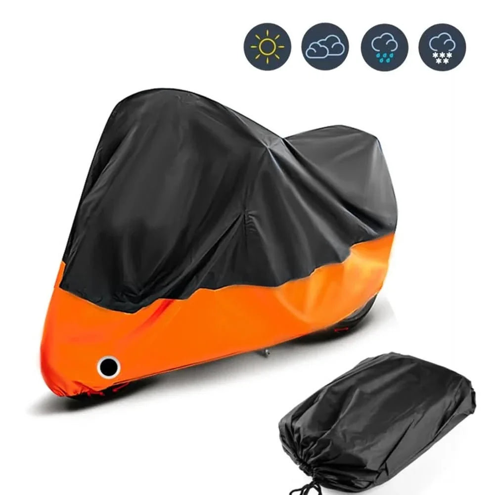 Motorcycle Cover Waterproof UV-Resistant Reflective Strips & Lock Hole