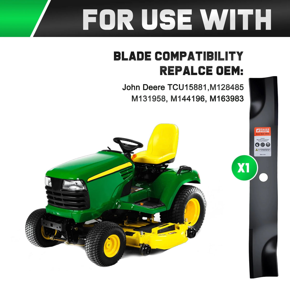 Mower Blades High-Lift Set of 3 Fits 60-Inch Mowers