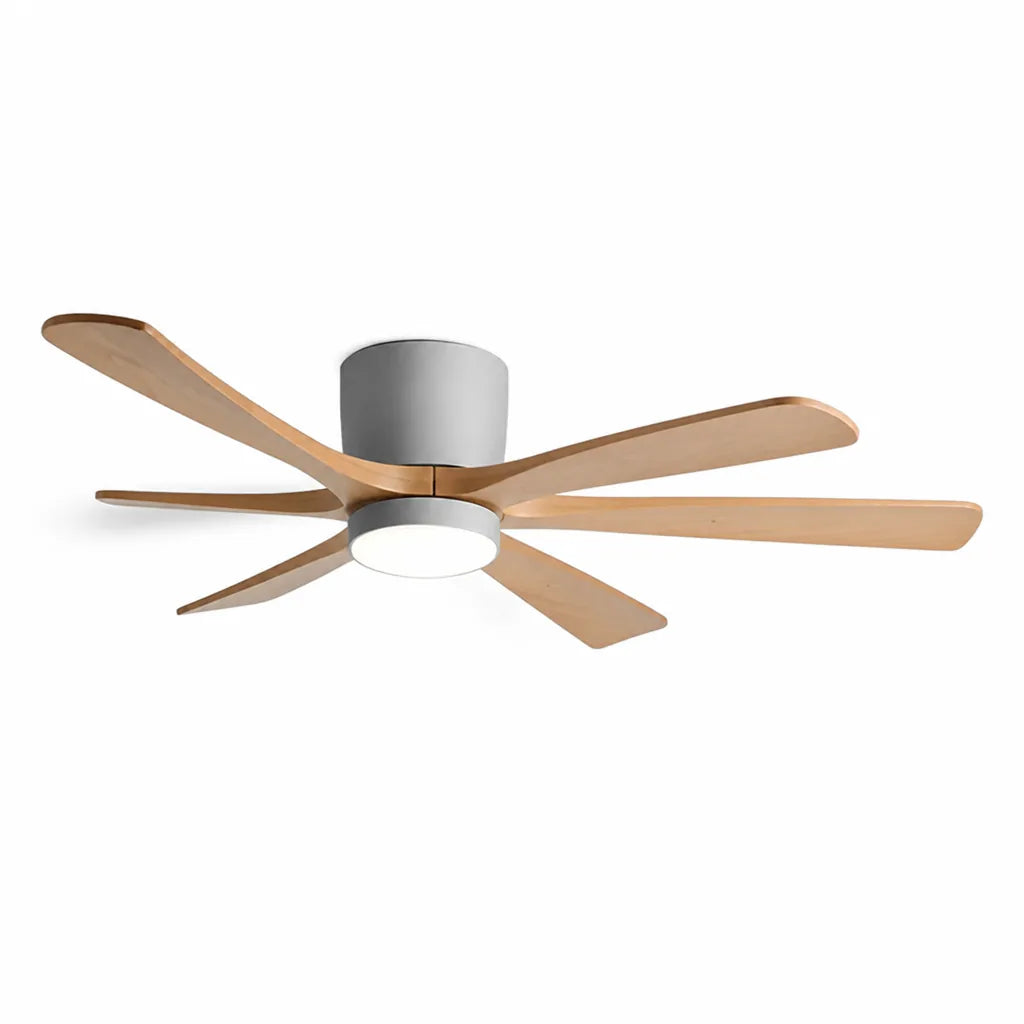 Nordic Solid Wood Ceiling Fan Light