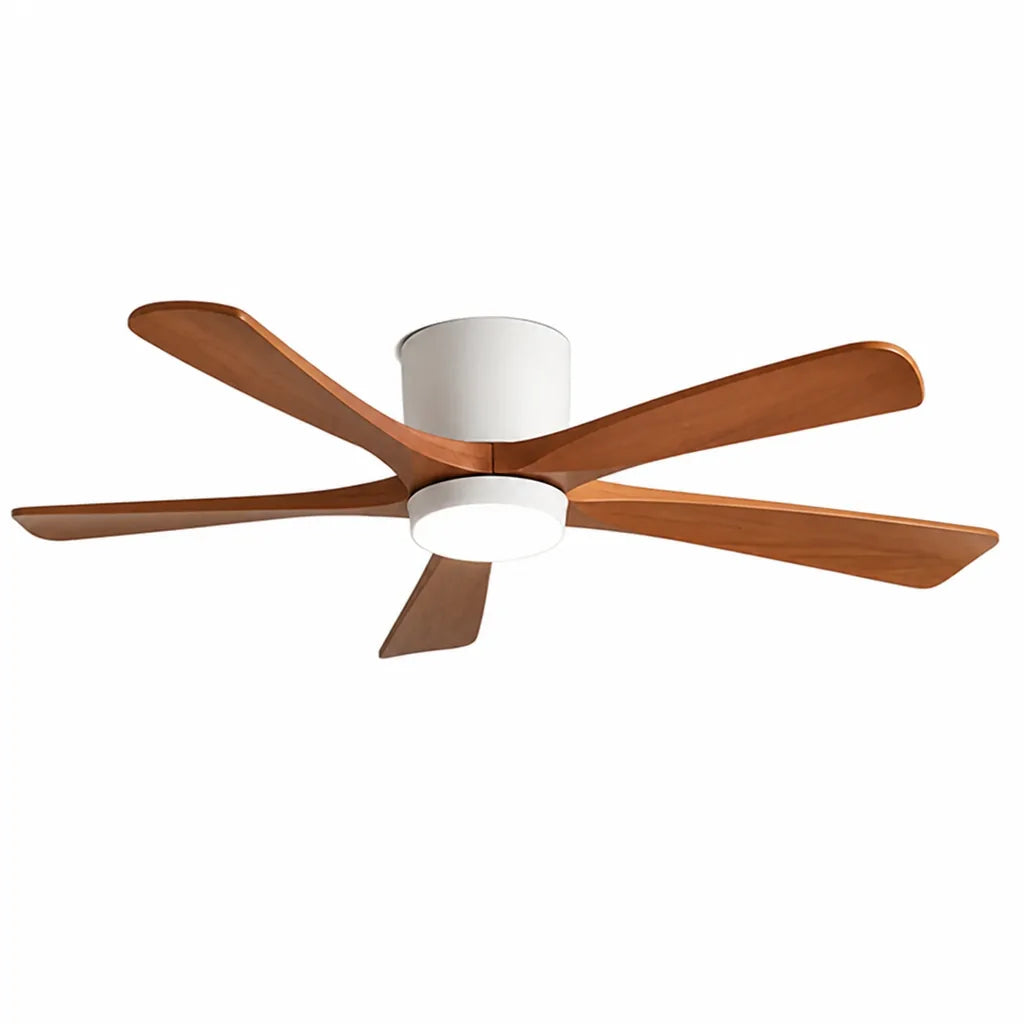 Nordic Solid Wood Ceiling Fan Light