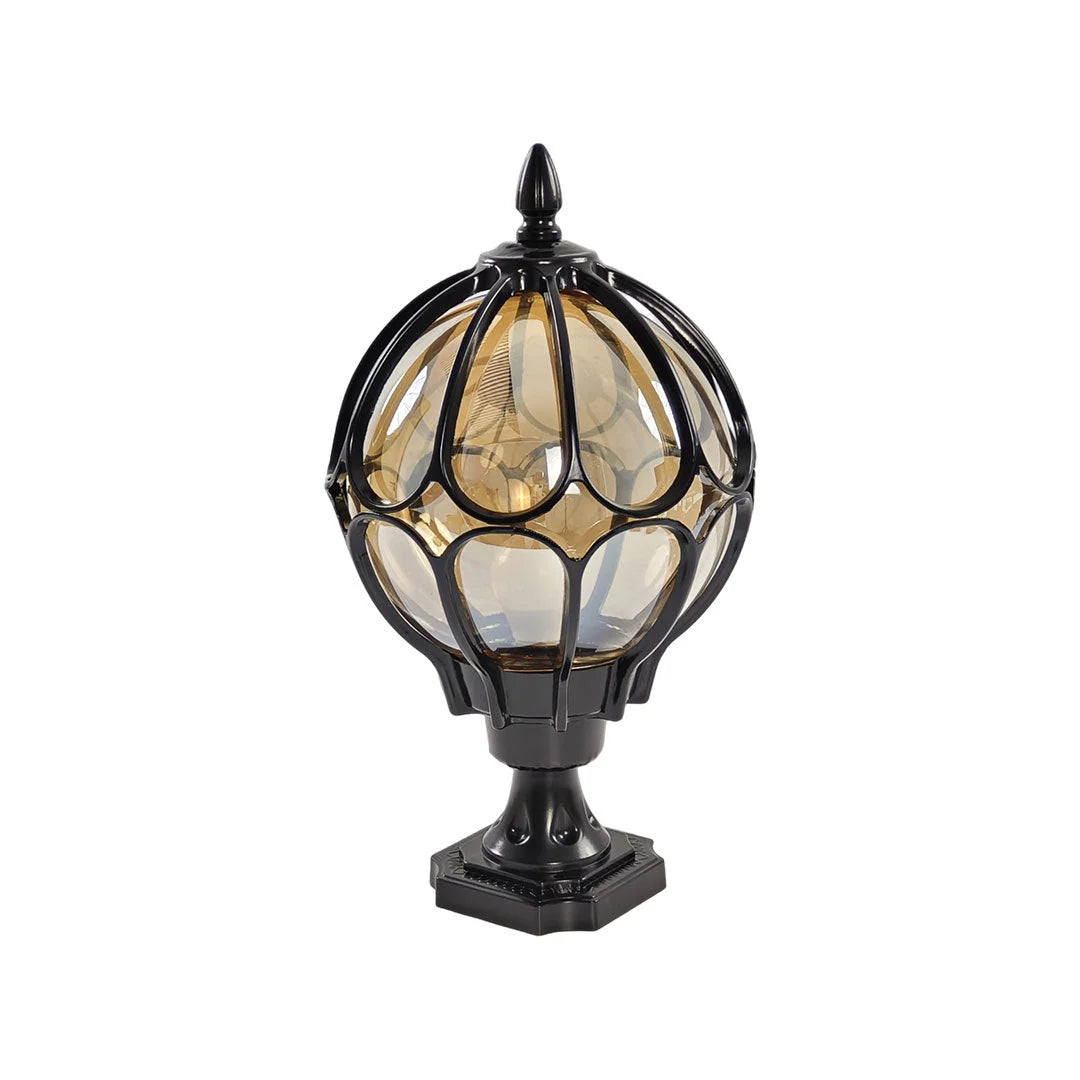 Outdoor Pillar Light Glass Globe IP65 E27 Socket
