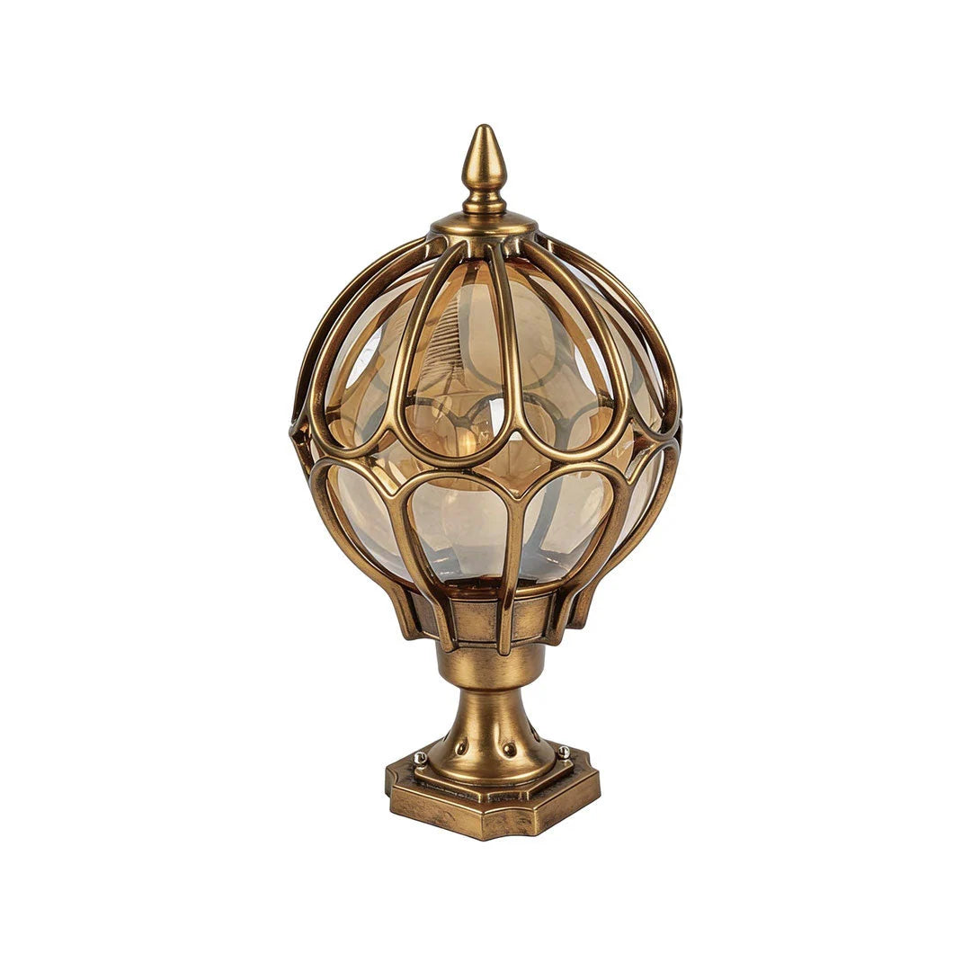Outdoor Pillar Light Glass Globe IP65 E27 Socket
