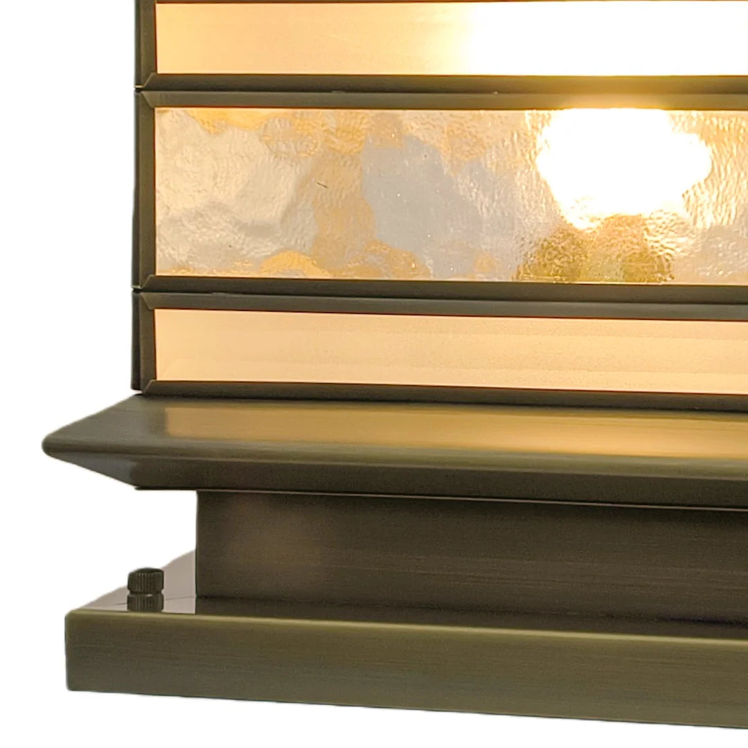 Outdoor Post Light Solar & Hardwired Clear Glass