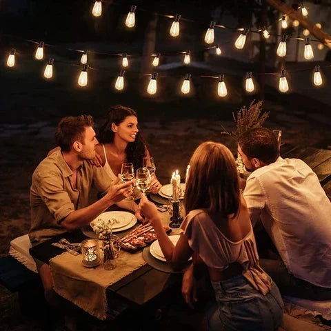 Outdoor String Lights Solar-Powered Weather-Resistant 10 Shatter-Resistant Bulbs