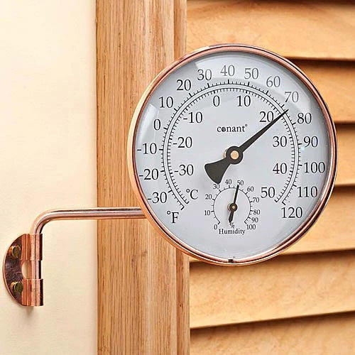 Outdoor Thermometer Hygrometer Brass Temperature & Humidity