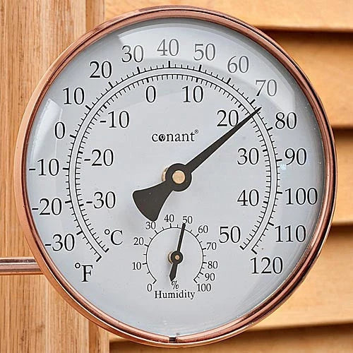 Outdoor Thermometer Hygrometer Brass Temperature & Humidity