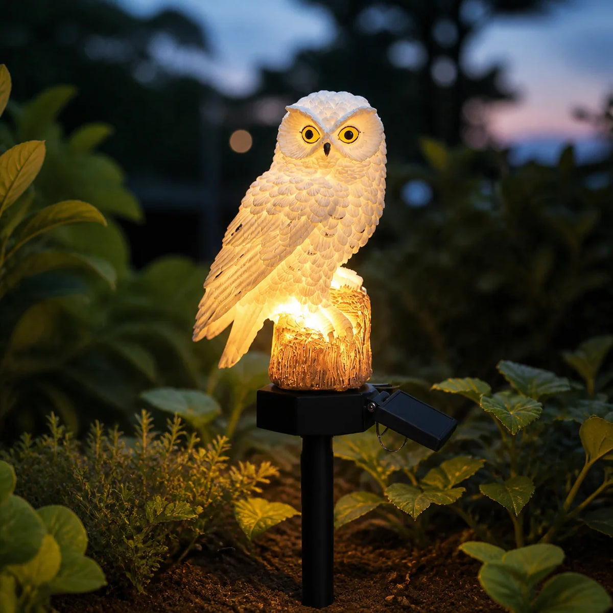 Owl Garden Light Solar Powered Automatic Dusk-To-Dawn Waterproof