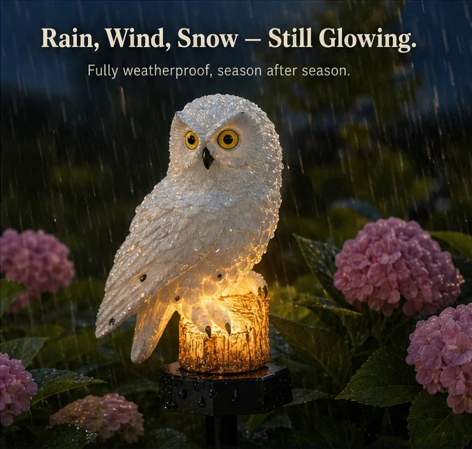 Owl Garden Light Solar Powered Automatic Dusk-To-Dawn Waterproof