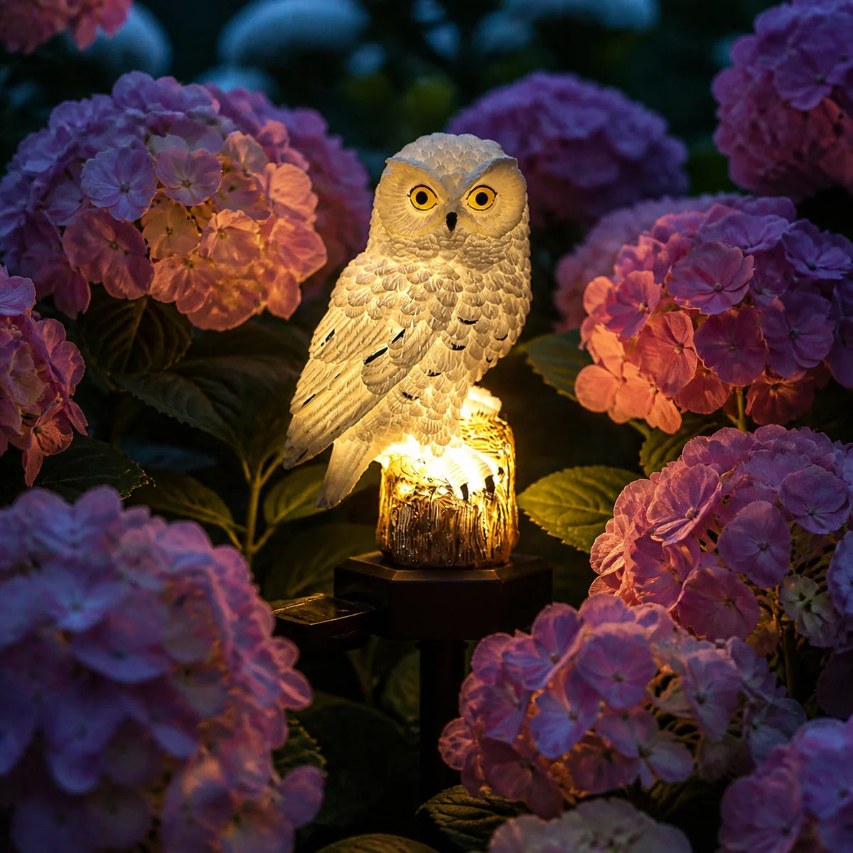 Owl Garden Light Solar Powered Automatic Dusk-To-Dawn Waterproof