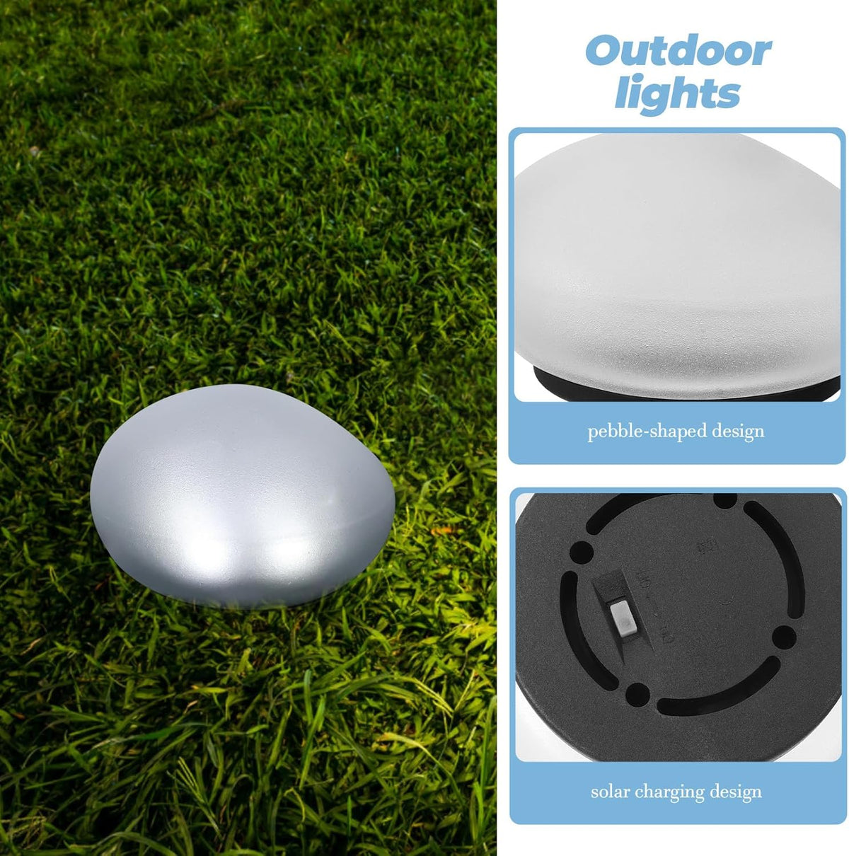 Pathway Light Solar-Powered Rock Design IP65 Weatherproof