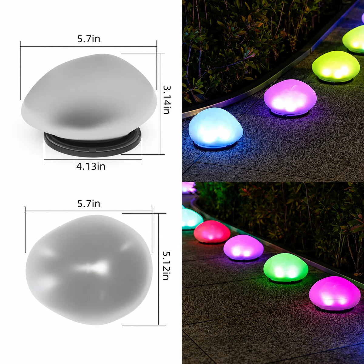 Pathway Light Solar-Powered Rock Design IP65 Weatherproof