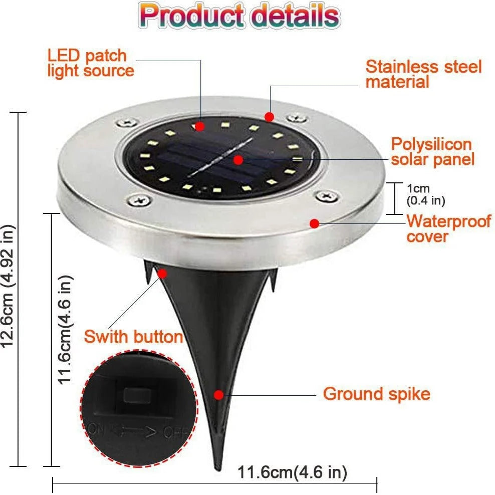 Pathway Lights Solar-Powered Waterproof 4-Pack
