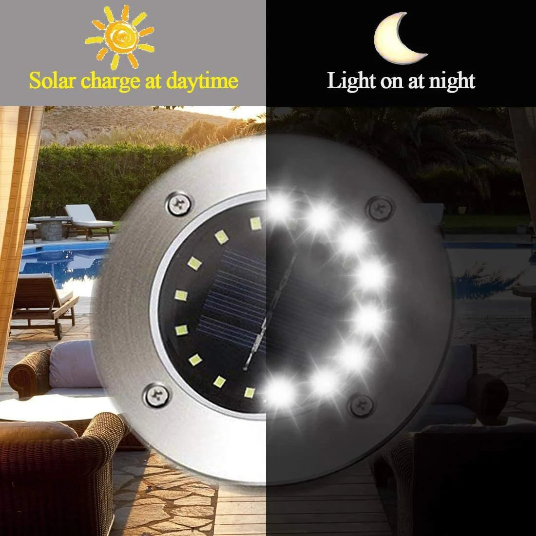 Pathway Lights Solar-Powered Waterproof 4-Pack