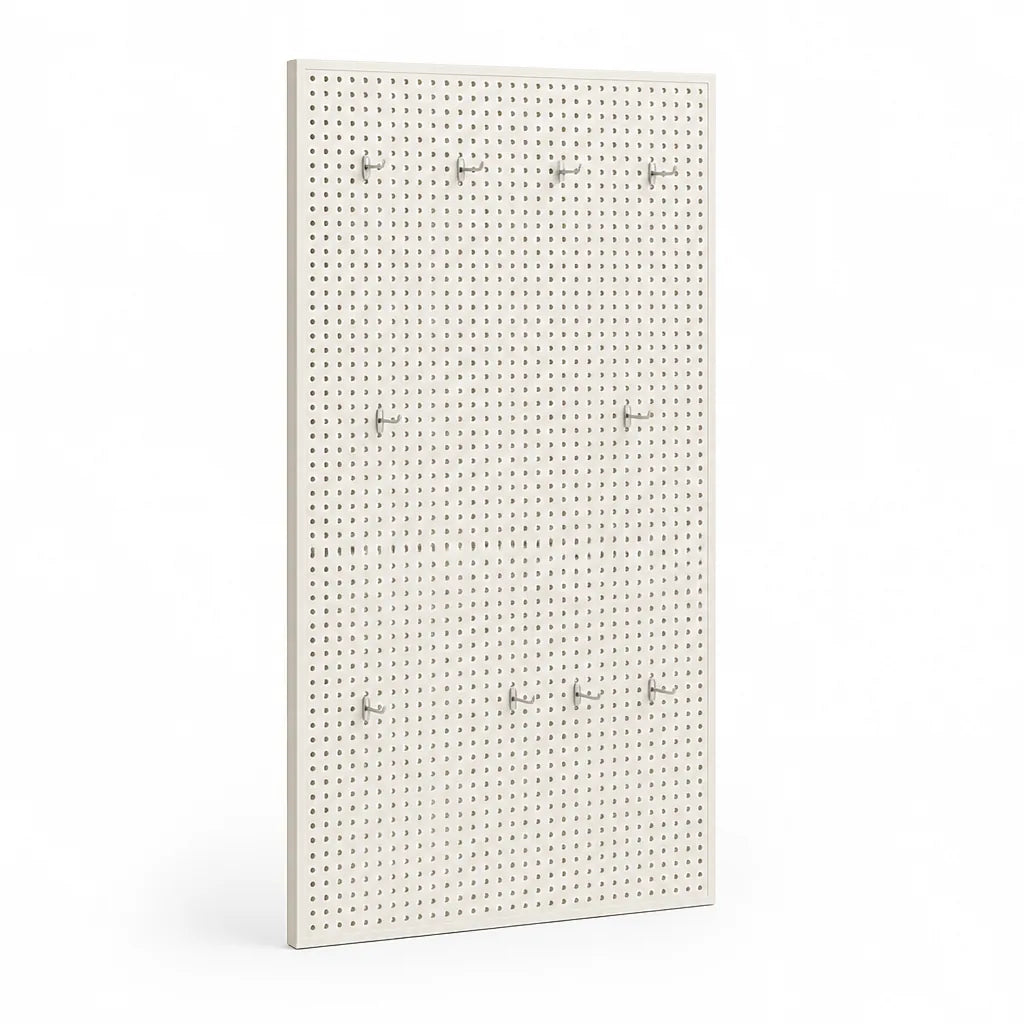 Pegboard Organizer Wall-Mounted Modular Design 10 Metal Hooks