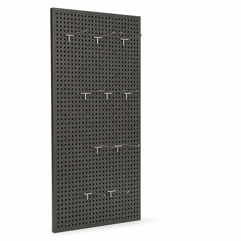 Pegboard Organizer Wall-Mounted Modular Design 10 Metal Hooks