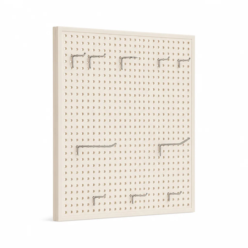 Pegboard Organizer Wall-Mounted Modular Design 10 Metal Hooks