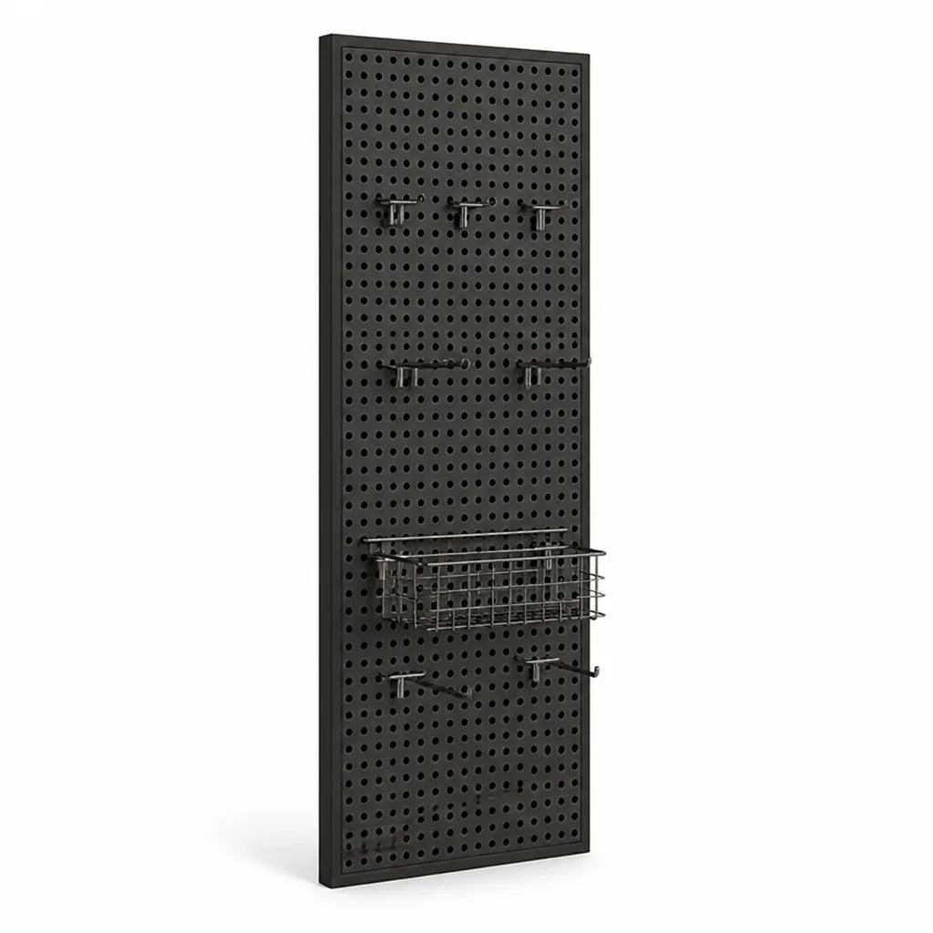 Pegboard Organizer Wall-Mounted Modular Design 10 Metal Hooks