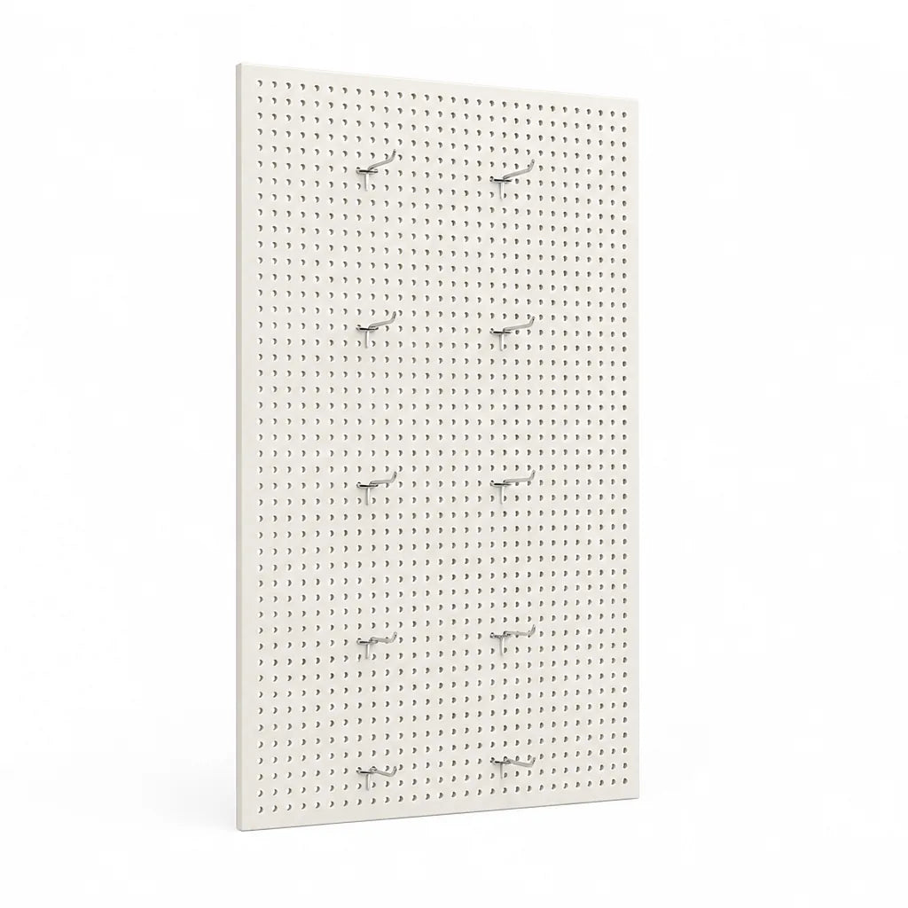 Pegboard Organizer Wall-Mounted Modular Design 10 Metal Hooks