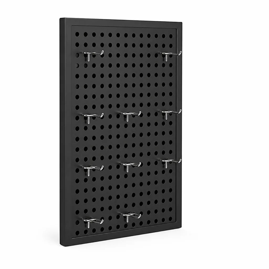 Pegboard Organizer Wall-Mounted Modular Design 10 Metal Hooks