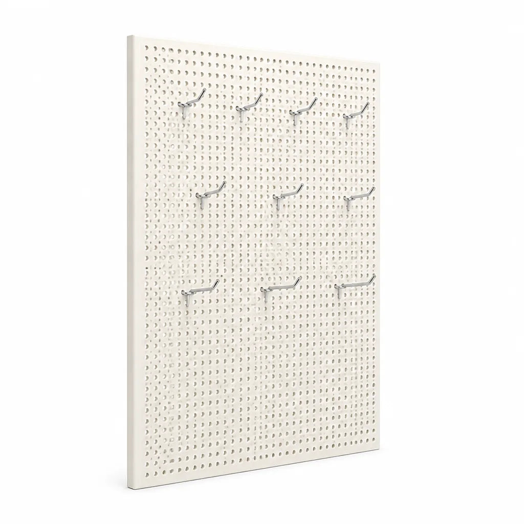 Pegboard Organizer Wall-Mounted Modular Design 10 Metal Hooks