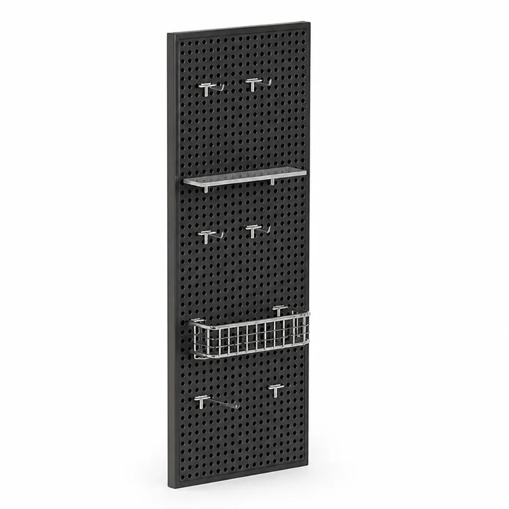 Pegboard Organizer Wall-Mounted Modular Design 10 Metal Hooks
