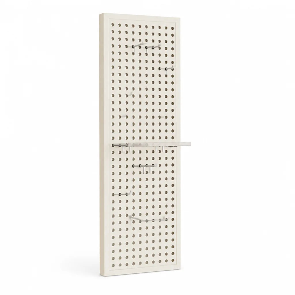 Pegboard Organizer Wall-Mounted Modular Design 10 Metal Hooks