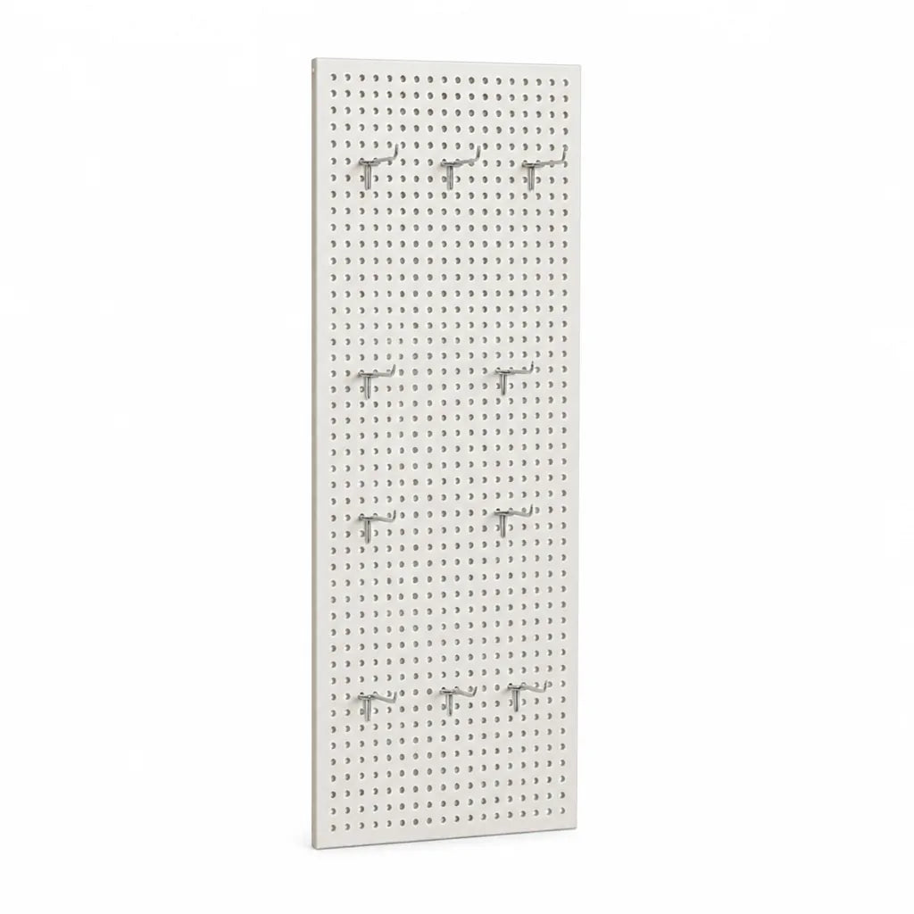 Pegboard Organizer Wall-Mounted Modular Design 10 Metal Hooks