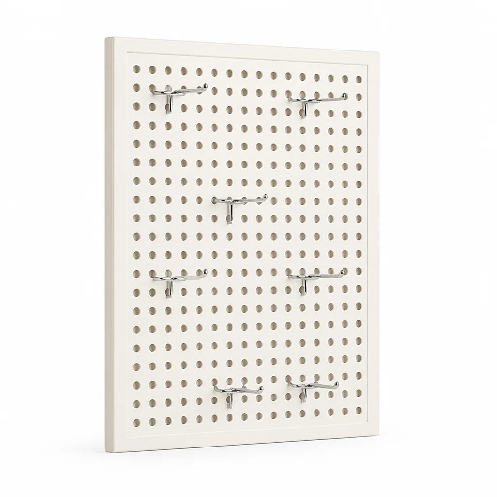 Pegboard Organizer Wall-Mounted Modular Design 10 Metal Hooks