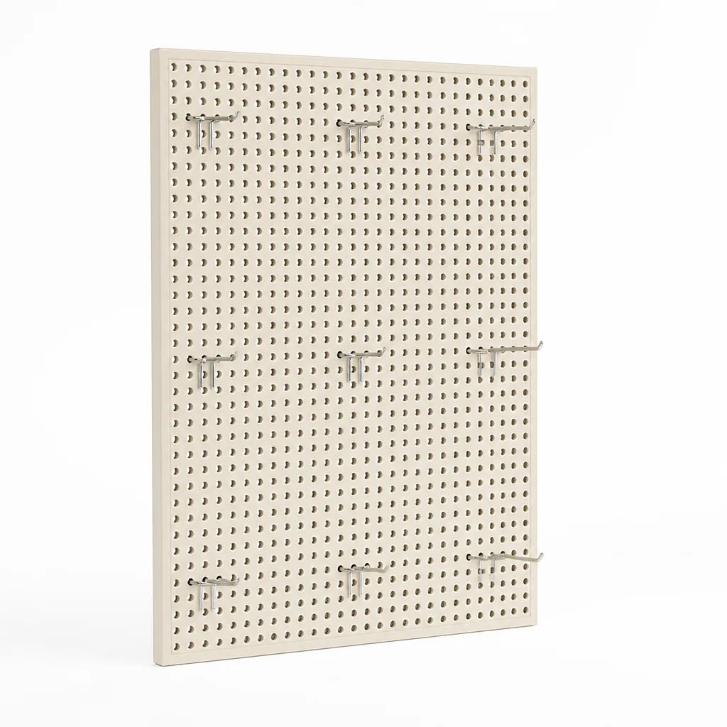 Pegboard Organizer Wall-Mounted Modular Design 10 Metal Hooks