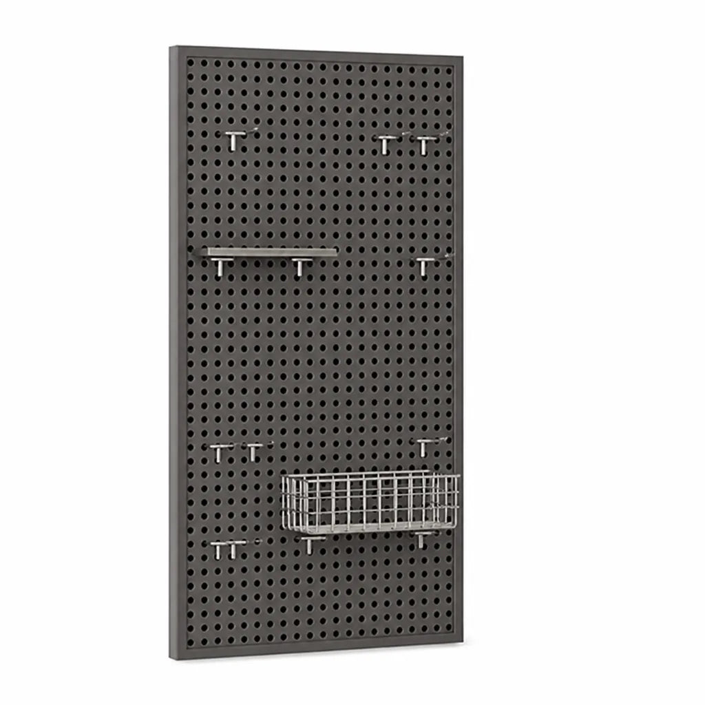 Pegboard Organizer Wall-Mounted Modular Design 10 Metal Hooks