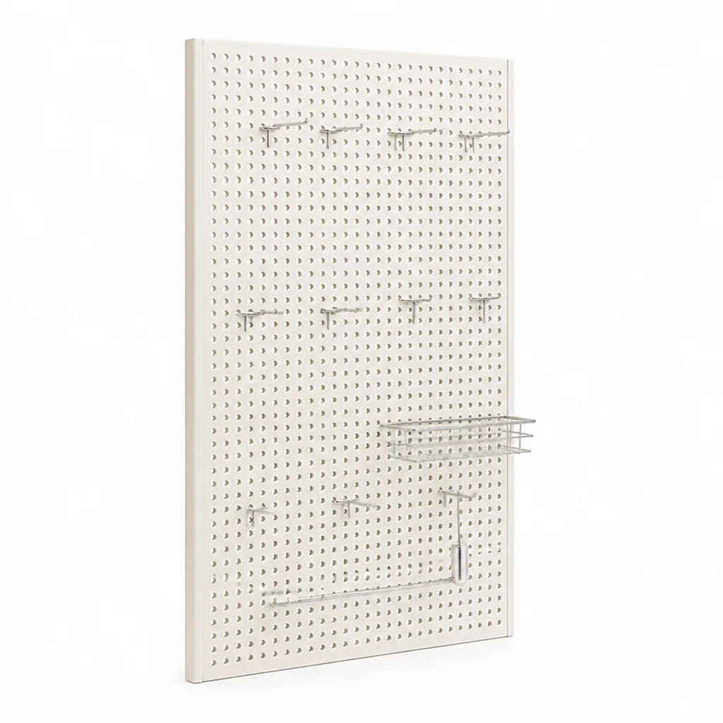 Pegboard Organizer Wall-Mounted Modular Design 10 Metal Hooks