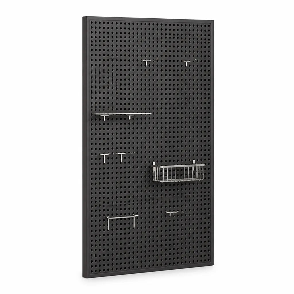 Pegboard Organizer Wall-Mounted Modular Design 10 Metal Hooks