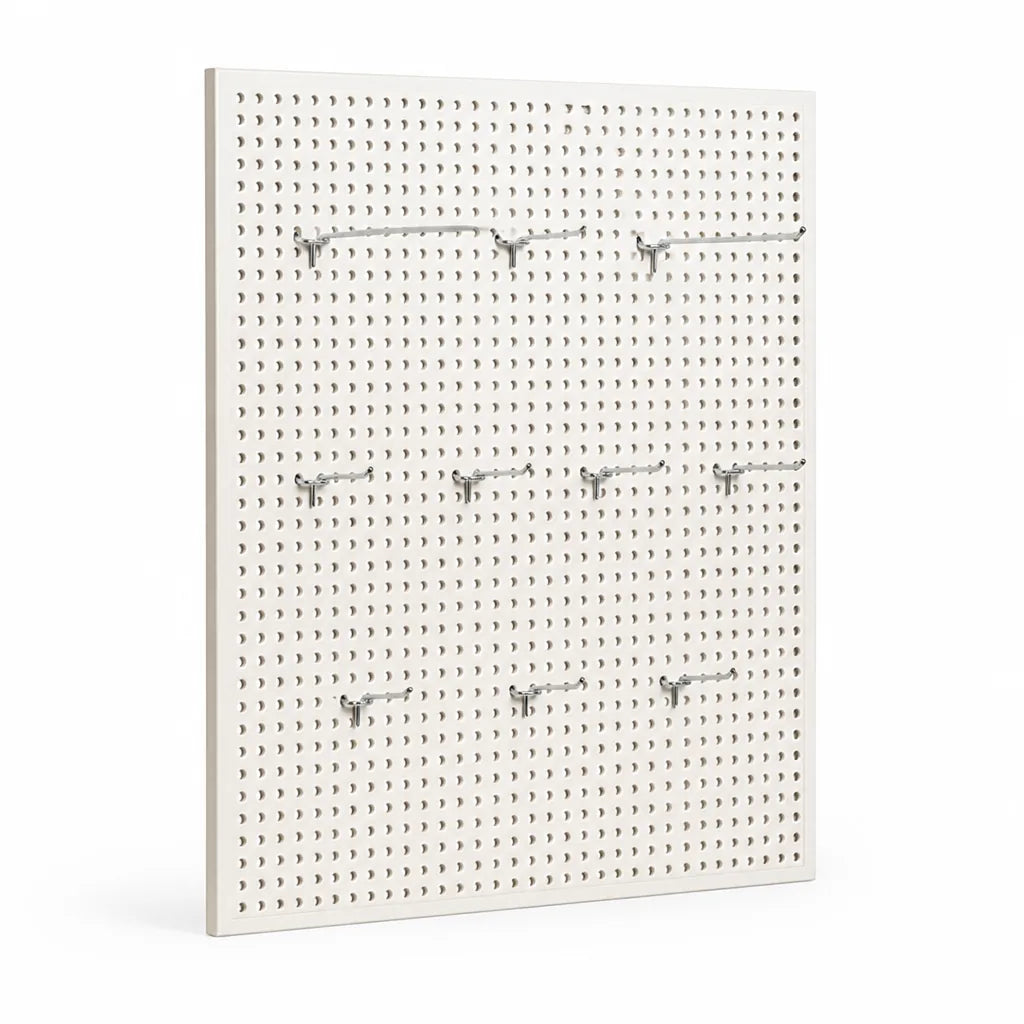 Pegboard Organizer Wall-Mounted Modular Design 10 Metal Hooks