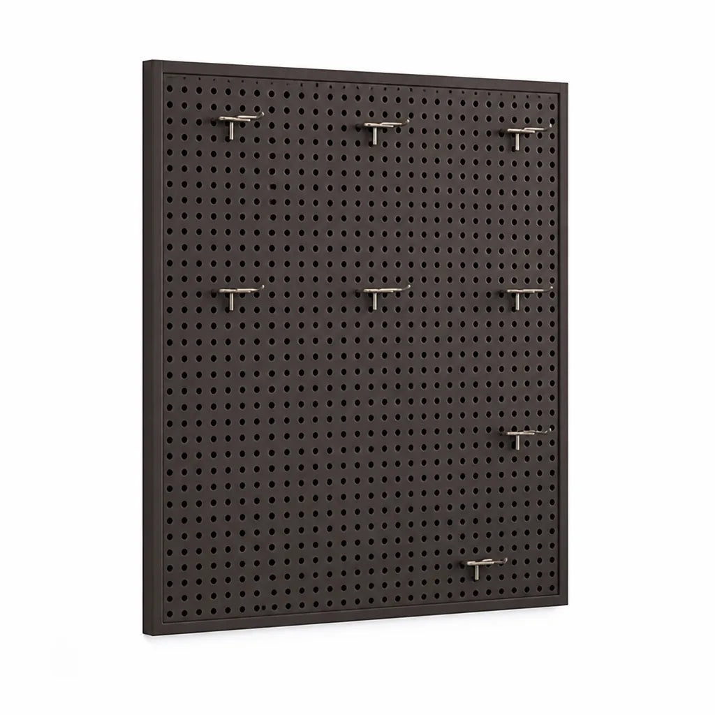 Pegboard Organizer Wall-Mounted Modular Design 10 Metal Hooks
